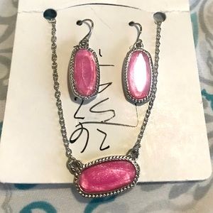 Pink Necklace and Earring Set